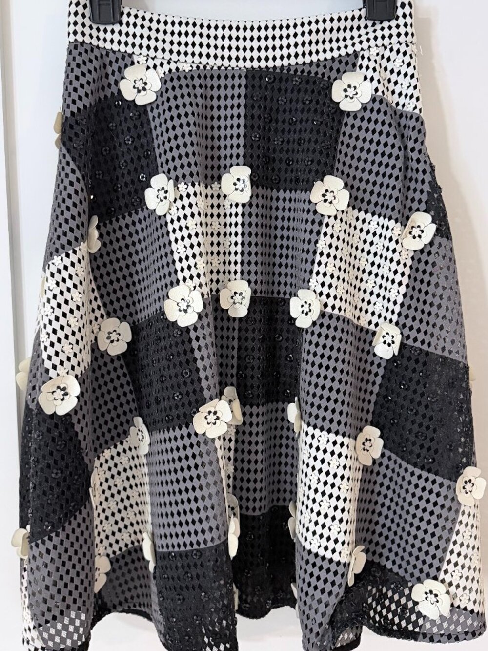 Anthropologie Pankaj & Nidhi 3D Floral Embellished A-Line Skirt NWT Size 0